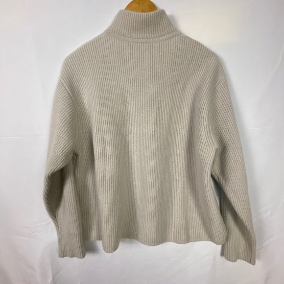 Jenni Kayne Cashmere zip sweater size large color: oatmeal/ beige - Picture 5 of 15